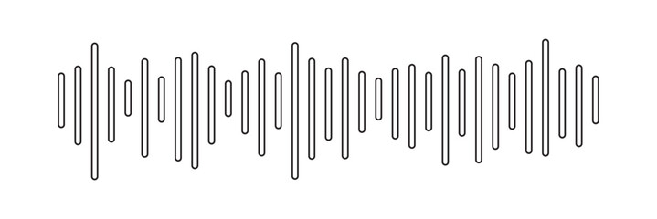Sound wave icon in trendy outline style design. Vector illustration isolated on white background.