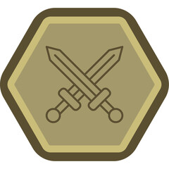 Sword Line Polygon Icon