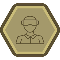 Virual Reality Line Polygon Icon