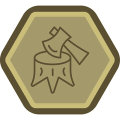 Deforestation Line Polygon Icon