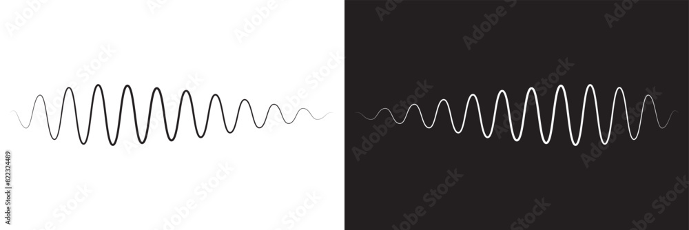 Aufkleber sound wave set. sound waves for voice message. audio wave icon. waveform pattern for music player or