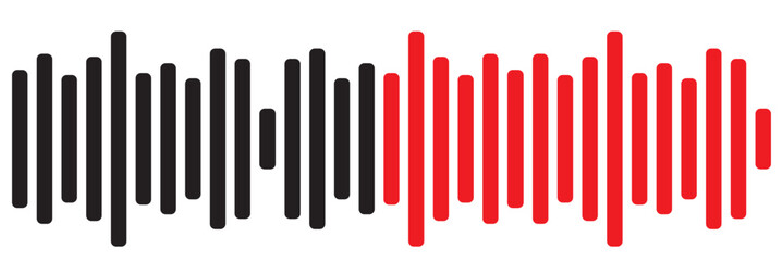 Audio technology, music sound waves vector icon illustration. Sound waves vector illustration