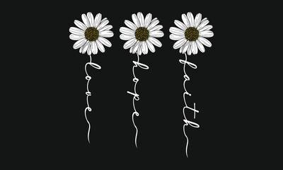 Daisy Floral Vector T-shirt Design