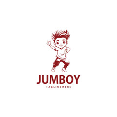 Cheerful kids logo vector illustration