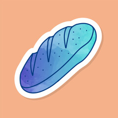 Baguette french bread color sticker
