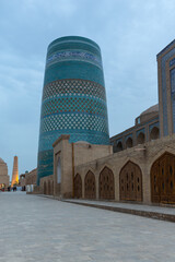 Kaltaminor is a memorial minaret in Khiva, Uzbekista