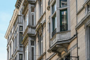 Historic row of houses in Liège Belgium