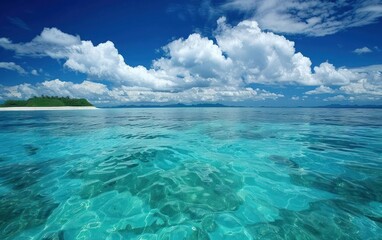 Tropical Paradise: Clear Blue Waters and Skies