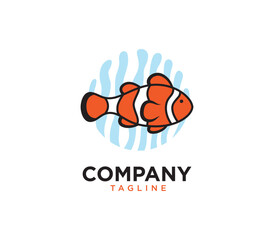 Fish logo template. Fish illustration vector icon