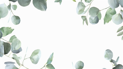leave frame isolated on white, copy space