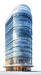 Obraz premium A very tall building stands prominently with a multitude of windows reflecting light