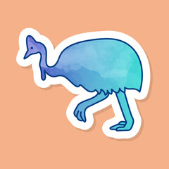color sticker cassowary