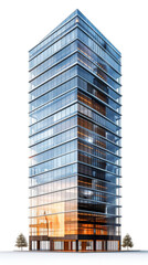 Fototapeta premium A very tall building showcasing numerous windows on a transparent background