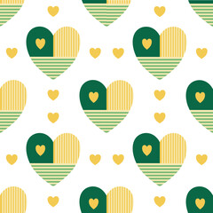 Geometric seamless pattern with heart