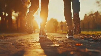 A close-up shot of a couple's intertwined fingers during a morning jog