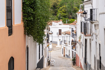 typical street, Almonaster la Real , Huelva, Andalusia, Spain