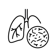 Respiratory microflora line black icon. Sign for web page, mobile app, button, logo. Vector isolated button.
