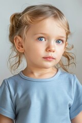 portrait of a little girl. copy space. free space.