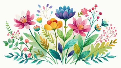 watercolor arrangements with small flower