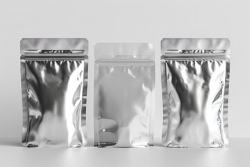 aluminium packaging mockup for snack and candy and many more product packaging generated by AI 