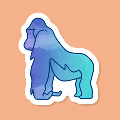 color sticker orangutan
