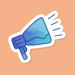 Megaphone loudspeaker color sticker