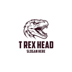 T-rex head logo vector illustration