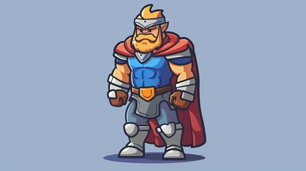 Cartoon superhero character or sports mascot that is tough and powerful
