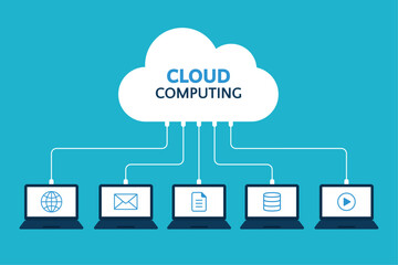 Cloud computing concept. Cloud computing design, vector illustration