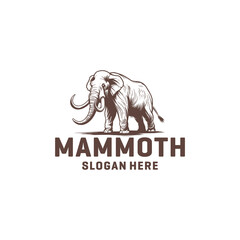 Vintage mammoth logo vector illustration