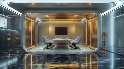 Meeting rooms cubicle that is luxurious for VIP clients. Generative AI.