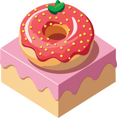 box of donut bakery doughnut Vector illustration