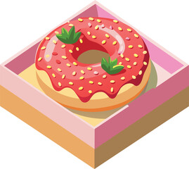 box of donut bakery doughnut Vector illustration