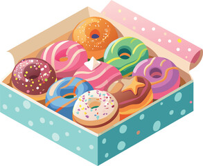 box of donut bakery doughnut Vector illustration