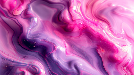 Obraz premium An abstract background resembling the swirling patterns of marbled paper, with fluid, organic shapes in a mix of soft pastel hues and bold, contrasting colors. The flowing lines and curves create a se