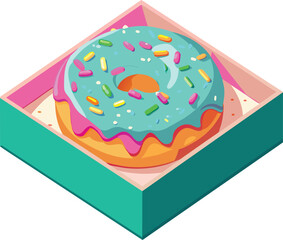 box of donut bakery doughnut Vector illustration