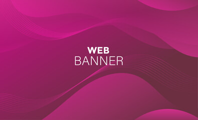 Abstract pink gradient vector background with dynamic curve shapes composition. Vector illustration