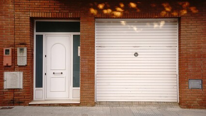 residential house facade as background