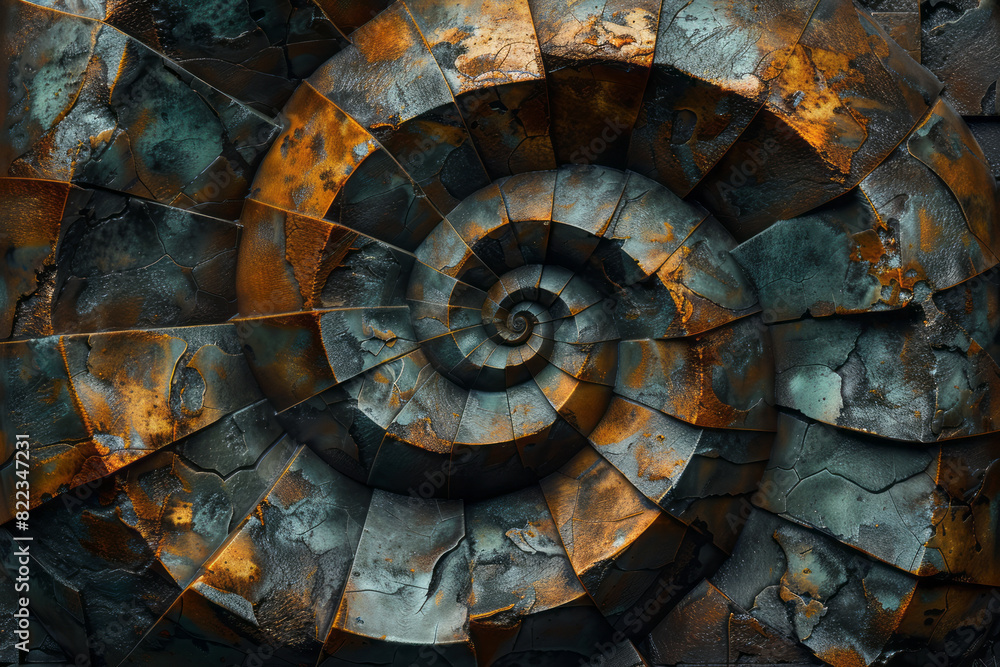 Poster artistic rendering of the number 33, with intertwining spirals and squares, creating a sense of unit