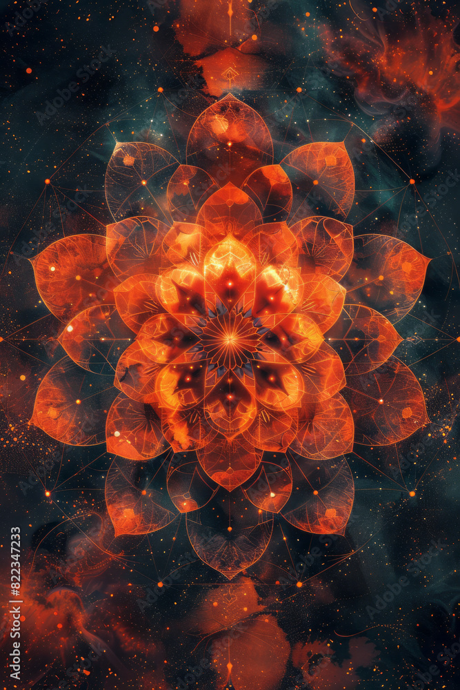 Aufkleber illustration of the number 11 within a mandala of concentric circles and radial lines, representing 