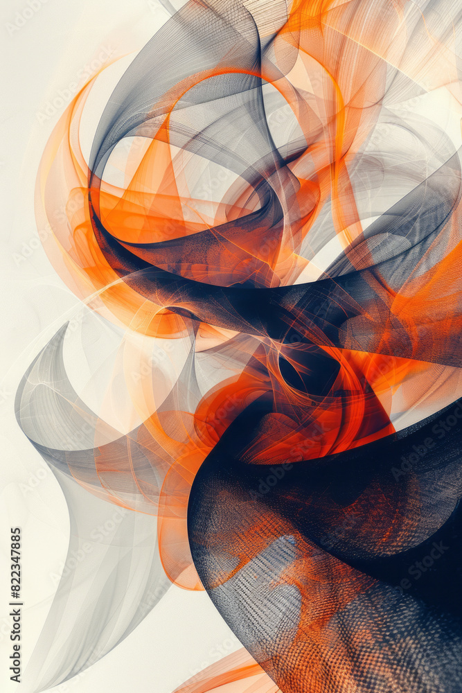 Poster abstract depiction of the chariot, represented by a forward-moving arrow, surrounded by dynamic, swi