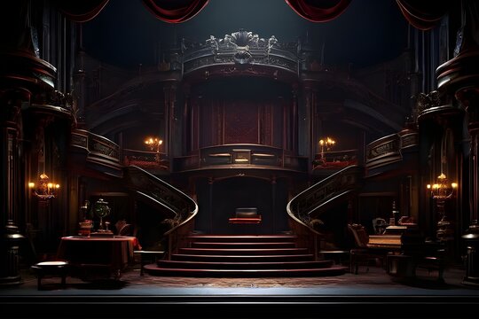 World Theater Day Dark still life with theater