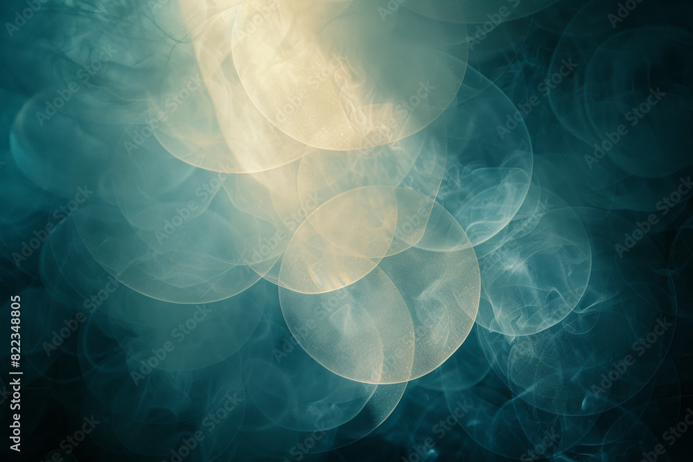 Poster Abstract image of the number 2 with interlocking light and dark circles, symbolizing partnership and duality,