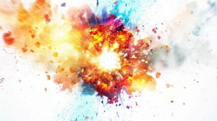 Abstract painting. Colorful explosion.