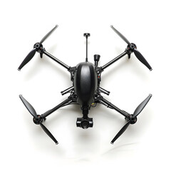Black Drone top view  isolated on white background