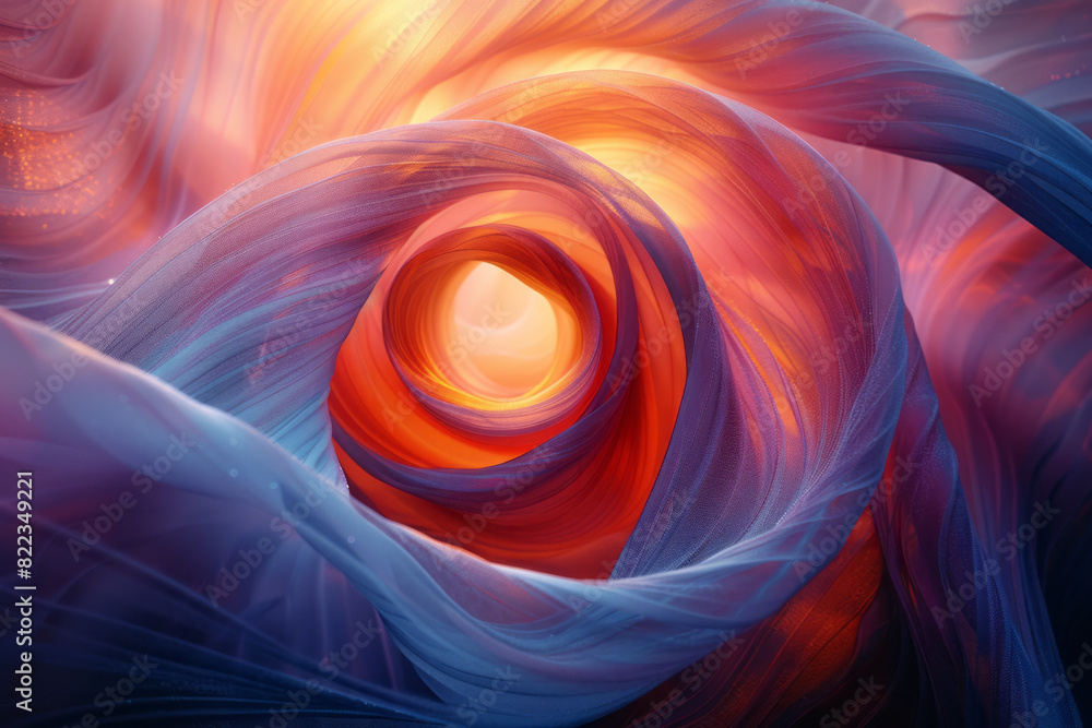 Poster the swirl, with its complex and fluid structure, is rendered in holographic form, creating a spectac