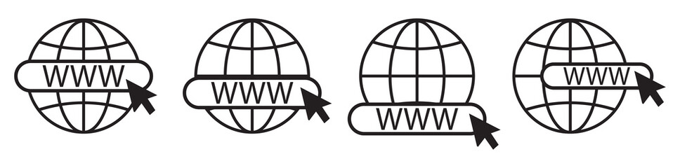 Web icon. Website icon page symbol for your web design. Internet world vector