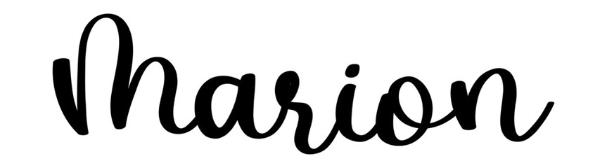 Marion - black color - name written - ideal for websites, presentations, greetings, banners, cards, t-shirt, sweatshirt, prints, cricut, silhouette, sublimation, tag