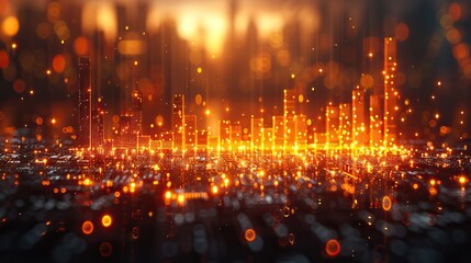 Obraz premium gold trade chart stock analysis on growth financial business money market d background with profit investment exchange graph data concept.image illustration