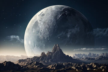 moon over the mountains generative ai